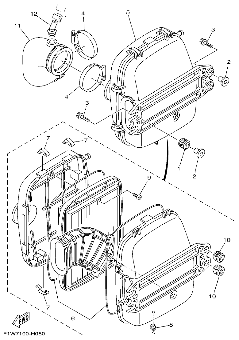 Yamaha FA1800A-M INTAKE 3 parts diagram